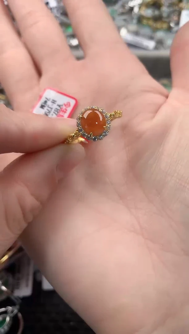 银S925镶嵌戒指翡翠444   2