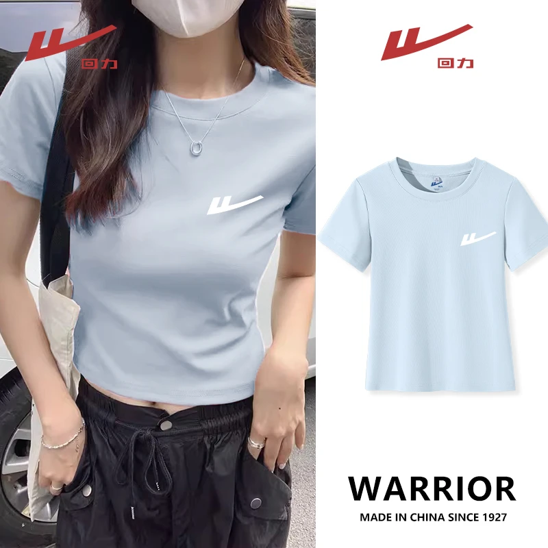 Warrior/回力简约潮流时尚修身圆领印花运动风T恤休闲运2025新款