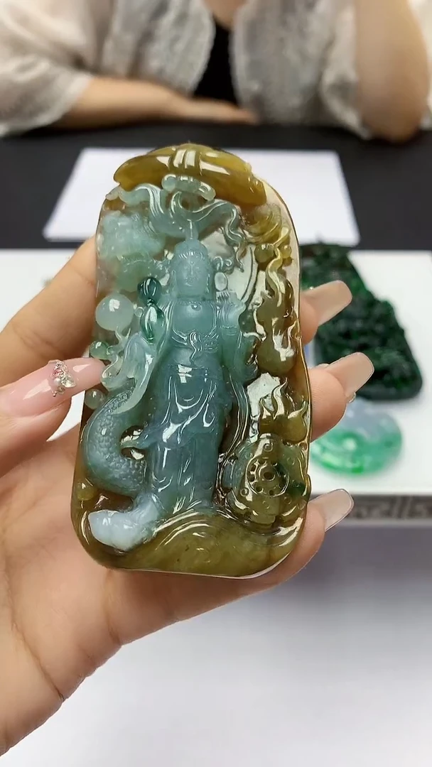 未镶嵌定制翡翠清*风5160ty-毛货挂件