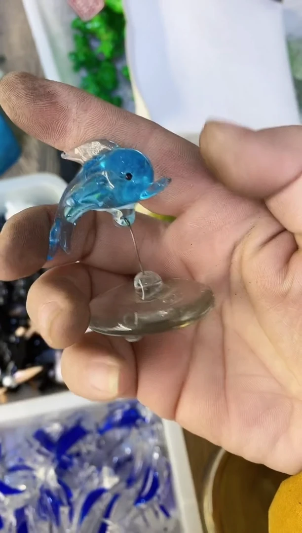 【闪购商品】琉璃手工艺品铁丝海豚