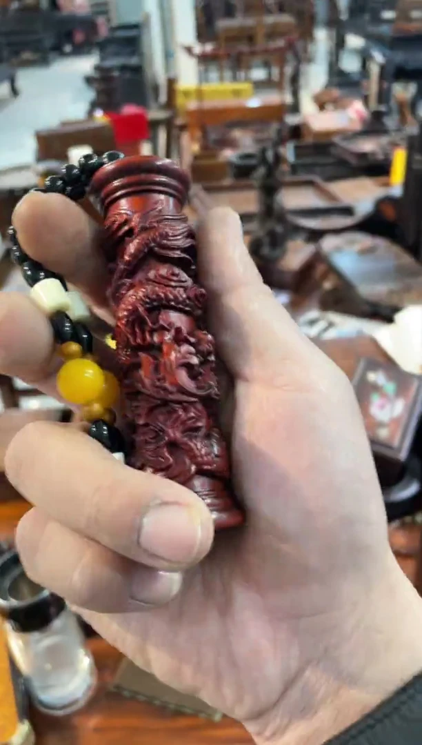 【闪购商品】木盘龙柱手把件啊啊