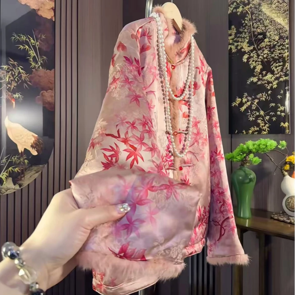 【红枫】秋冬季水貂毛新款气质加厚款女装2024D0110-芙姿FZ-璇子