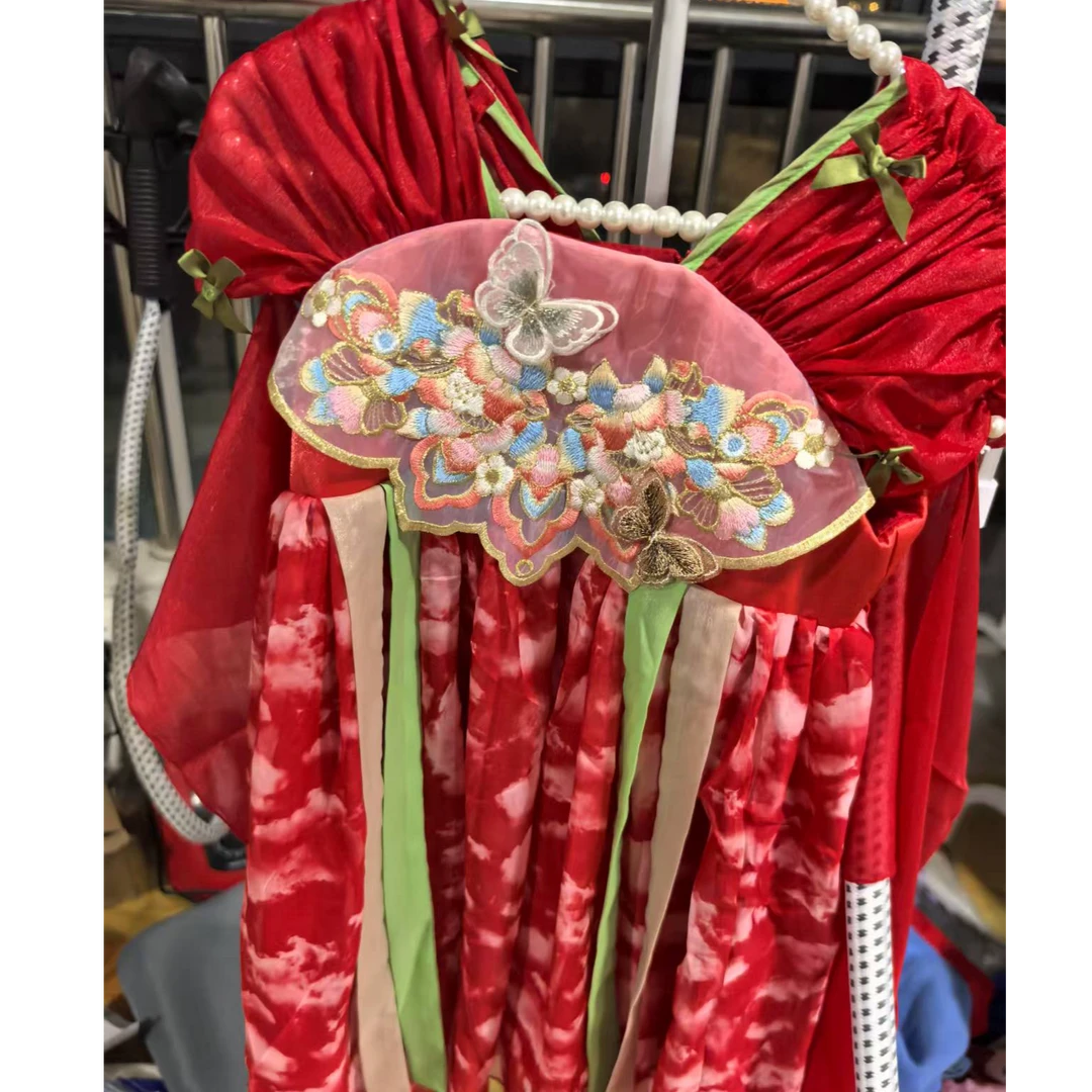 惜韩（442）好看连衣裙红色宝宝夏季中国风