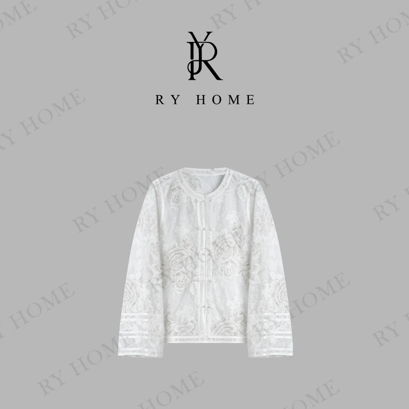 【容雨RYHOME】国风刺绣镂空盘扣开衫外套243T1853