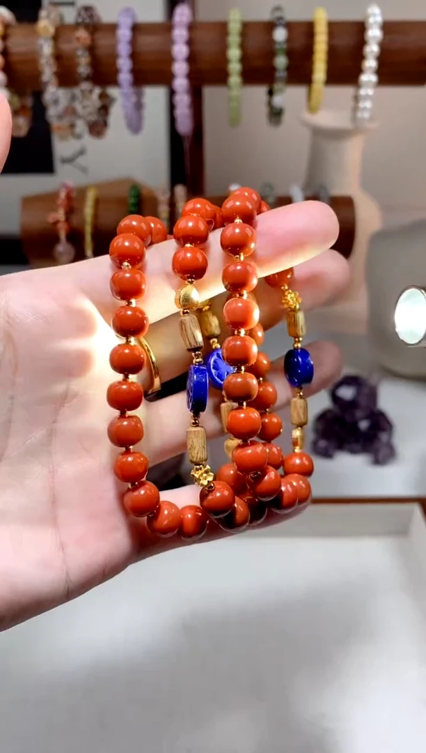 【闪购商品】南红玛瑙手串银S925镶嵌多样性发一