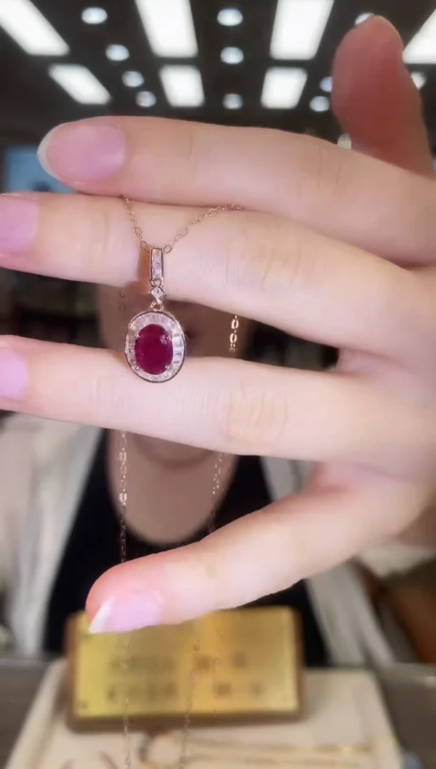 银S925镶嵌项链红宝石09