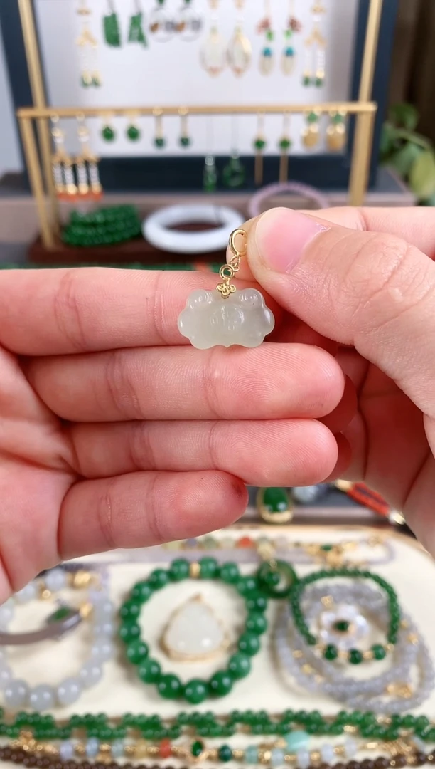 吊坠(不含链)银S925镶嵌和田玉1