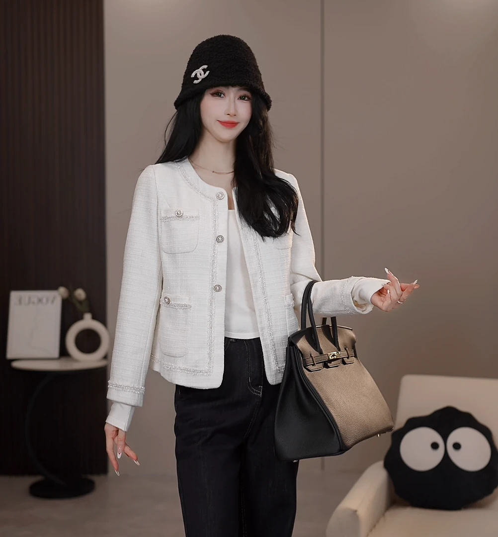 【阿紫专属】A-1191春季新款法式时尚设计感气质轻奢小香风女装外套