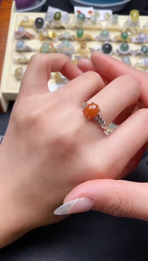 【闪购商品】翡翠戒指银S925镶嵌22222222+7