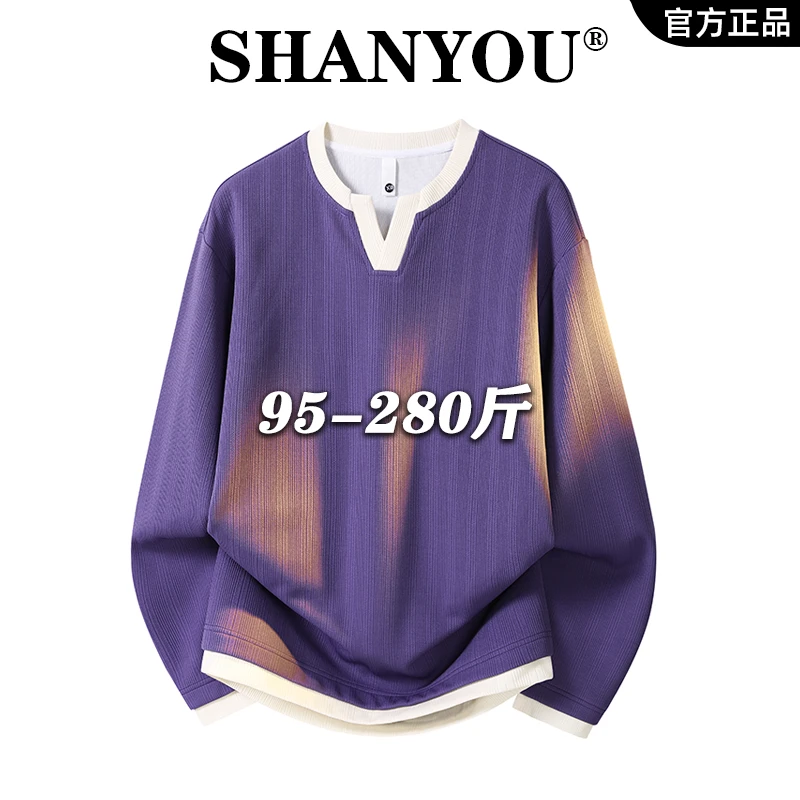 美式华夫格卫衣男款cleanfit加绒重磅外套简约纯色大码长袖上衣