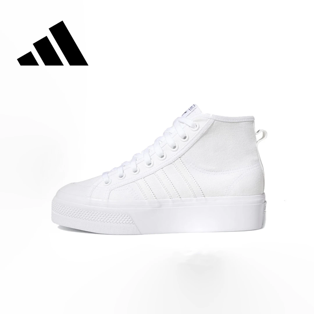 adidas/阿迪达斯三叶草NIZZA秋冬女子运动休闲帆布高帮板鞋FY2782