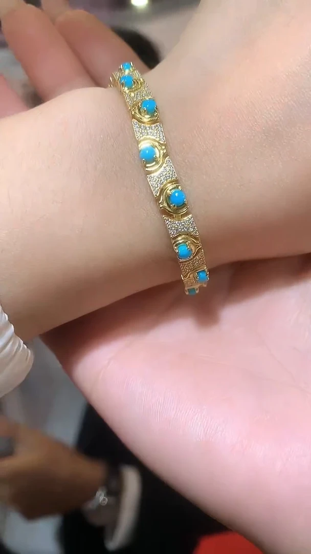 银S925镶嵌绿松石手链【宝石世家严选】