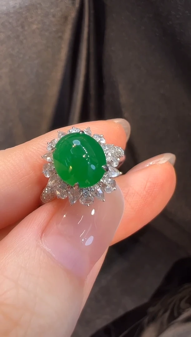 18K金镶嵌戒指翡翠L6戒指