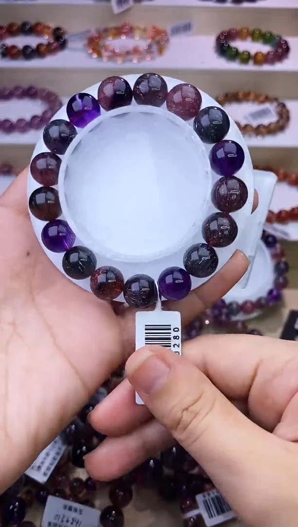 水晶手链未镶嵌黑加仑超七单圈11m+