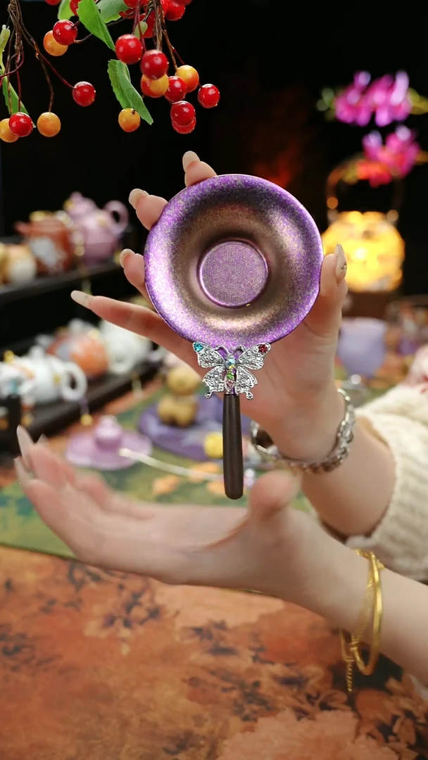 【闪购商品】紫色纯钛茶漏茶道配件