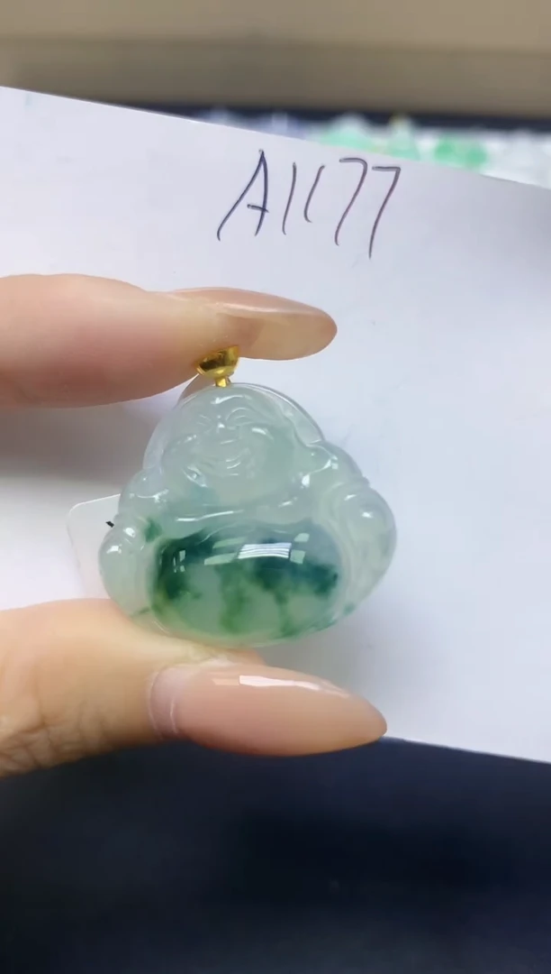 颈饰18K金镶嵌翡翠天然缅甸A货翡翠百元以上9元证书费自理