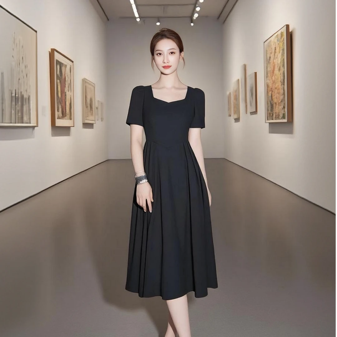 【主播同款】爱居兔25新款夏时尚遮肉通勤显瘦连衣裙EQLBJ2Q795A