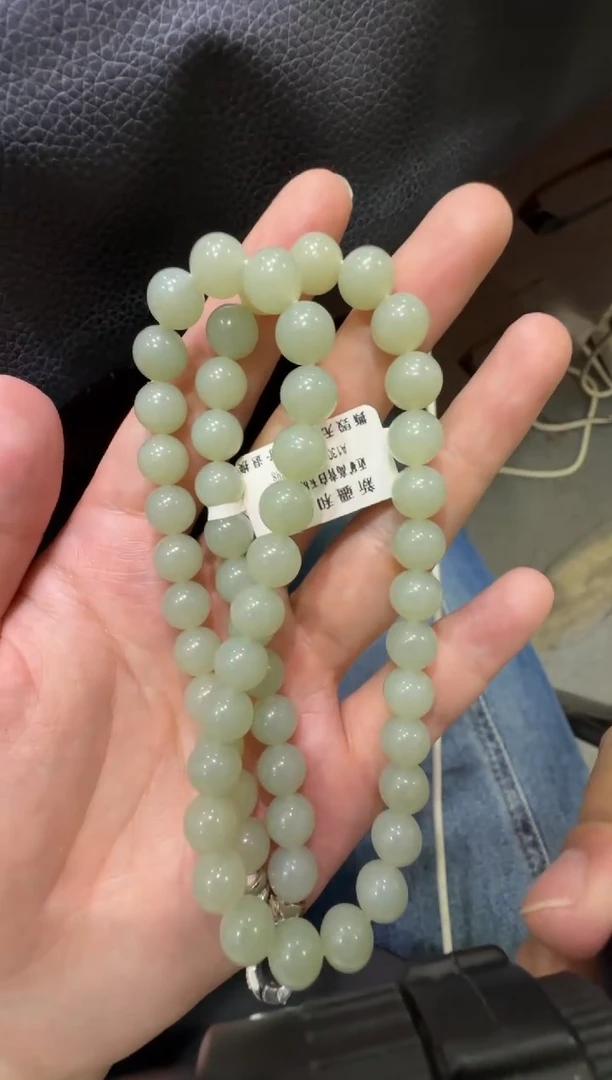 未镶嵌手链和田玉近矿高青白妈妈链（产地直发）