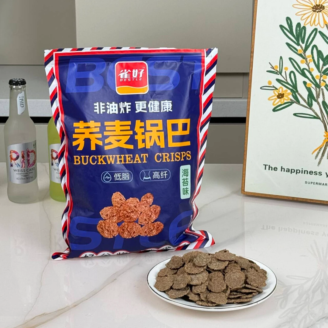 荞麦锅巴低脂非油炸高纤追剧粗粮休闲即食零食500克超荞麦脆锅巴