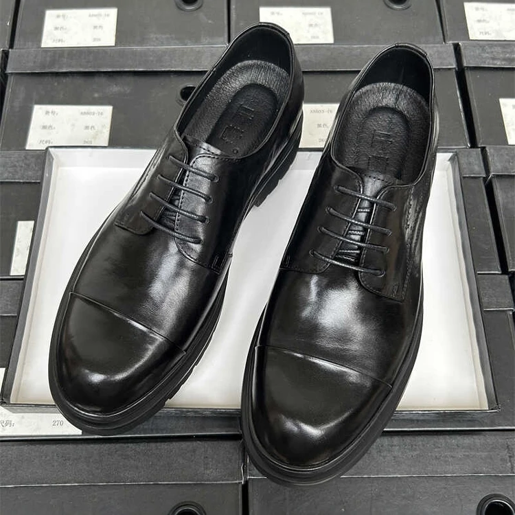 2025新款男士商务正装德比鞋潮流百搭休闲鞋轻质透气耐磨皮鞋男