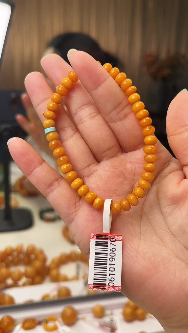 手串琥珀未镶嵌算盘珠