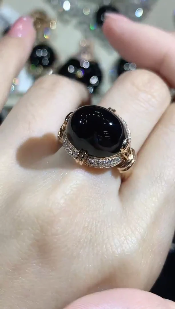 18K金镶嵌戒指翡翠C57翡翠