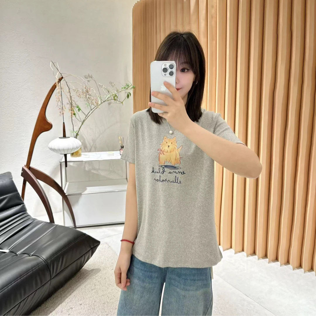 【褚培培自制】夏季棉t超好看小狗卡通设计上衣休闲短袖t恤