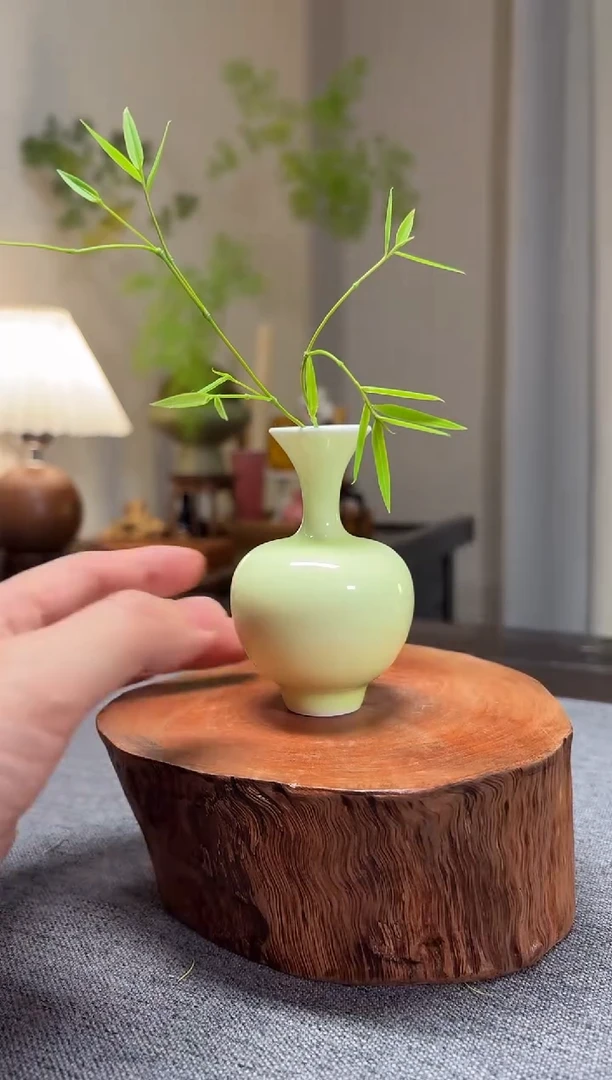 瓶高温陶瓷小花瓶花器中式摆件（不含花）