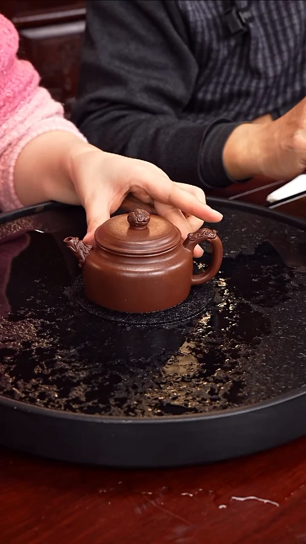 茶壶紫砂刘海清 龙德钟38  龙血砂 200毫升