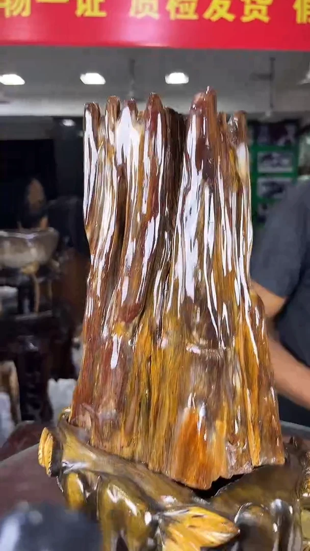 缅甸天然树化玉摆件