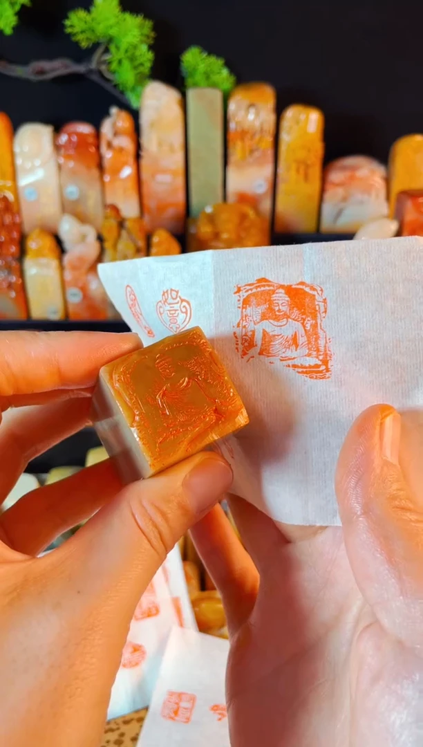 巴林石印石手工篆刻《佛造像》