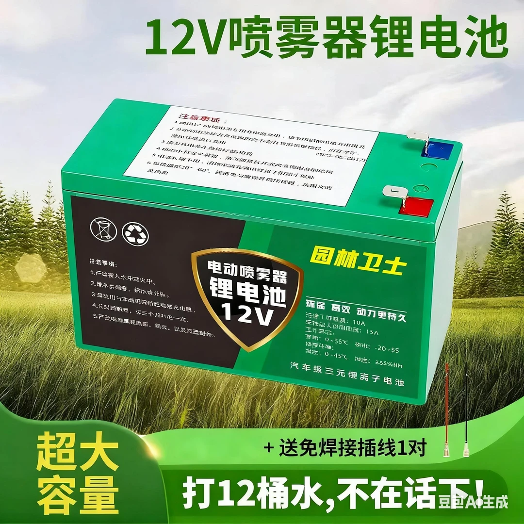 电动喷雾器专用蓄电池锂电池背负式农用12v大容量摆摊12v10ah电瓶