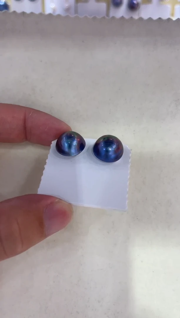 耳饰银S925镶嵌拼合珍珠（马贝珠）非基地不带证书