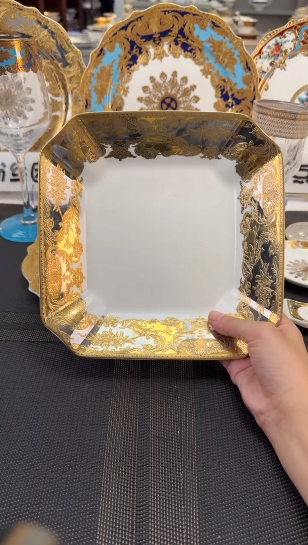 瓷片8英寸方形菜盘 1个