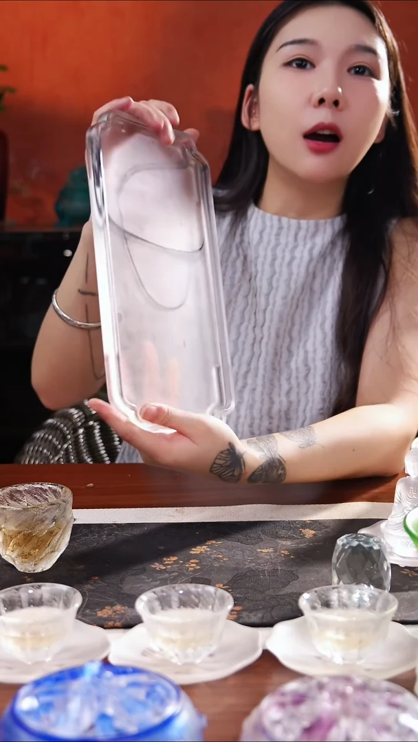琉璃水墨茶盘一个