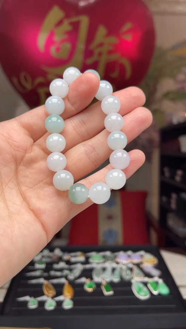 【闪购商品】翡翠手串未镶嵌38 号标签撕毁不退换