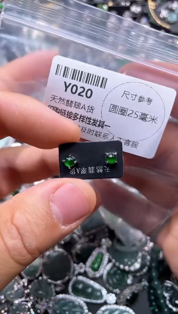 【闪购商品】翡翠颈饰未镶嵌Y020耳钉
