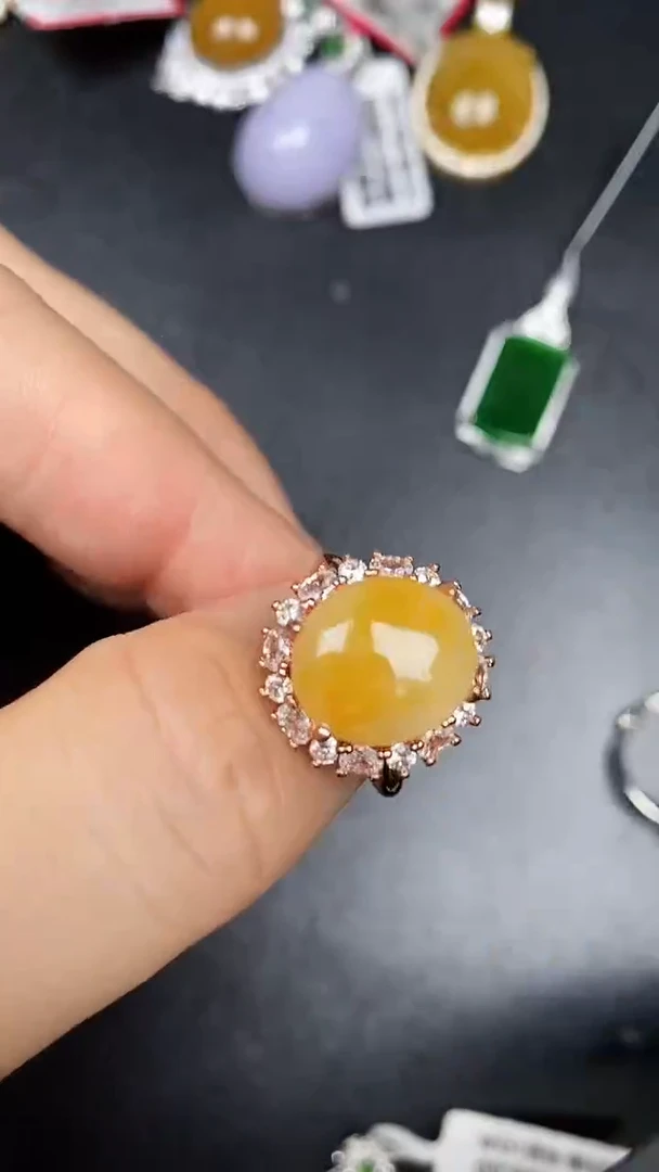 银S925镶嵌戒指翡翠3280