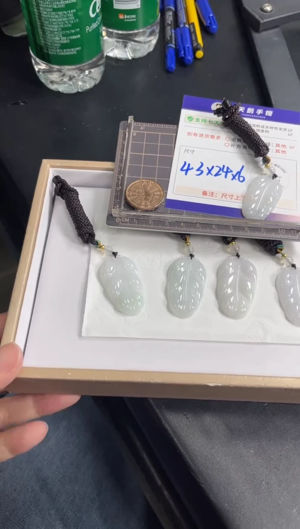 未镶嵌挂件翡翠叶子F9配绳/多样性发其一CP