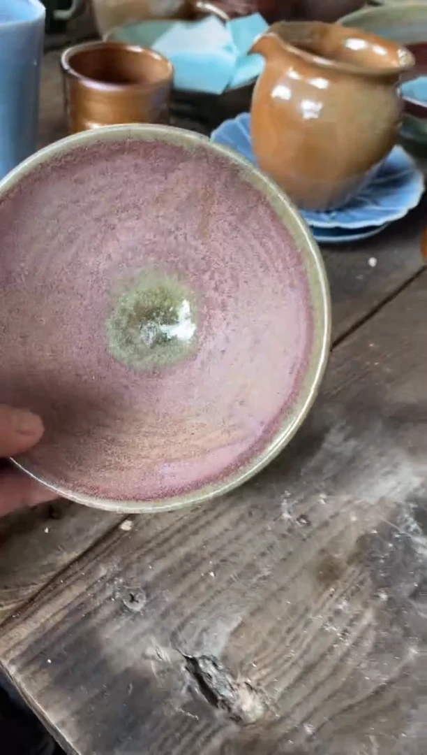 浪鬼家釉绘柴烧鑫*阳小碗