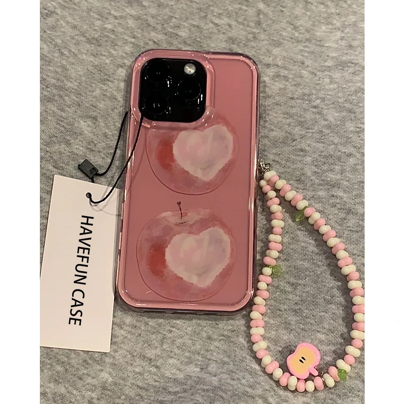 ins粉底涂鸦苹果适用iPhone16苹果15promax手机壳iPhone13防摔11