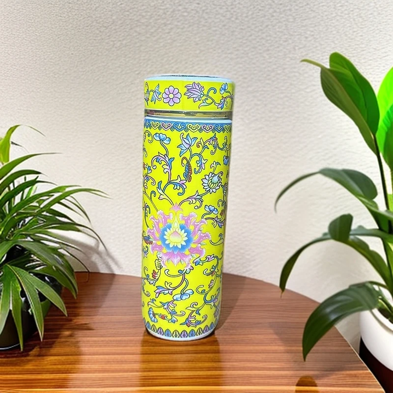 ZY-DP-A302帝王黄缠枝莲保温杯
