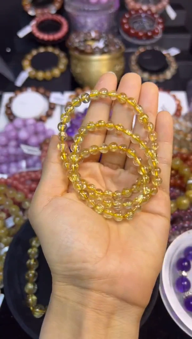 未镶嵌手串水晶金发晶三圈6.7mm