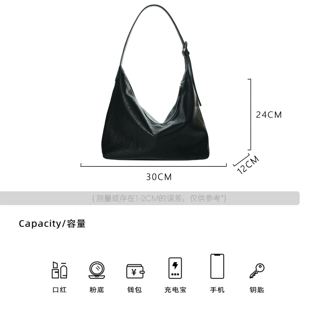 【BAONAI】真皮高定手提斜跨单肩包-BV240962-黑色