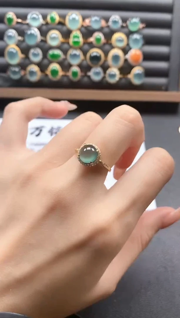 银S925镶嵌戒指翡翠51151