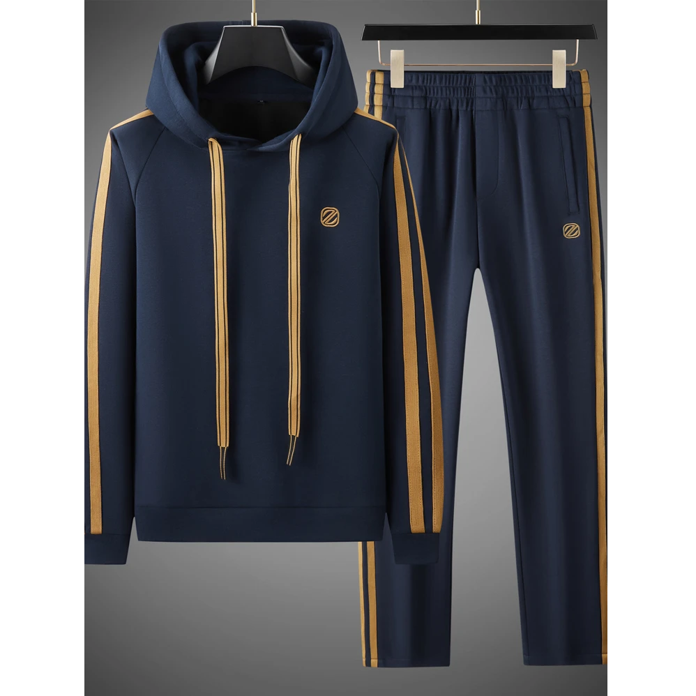 维麦帕通WENMAPAETON春秋季连帽休闲套装男士舒适修身卫衣两件套