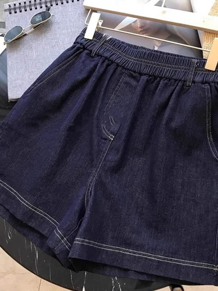 818意凡夏季高腰牛仔短裤百搭薄款时尚五分韩版蓝色