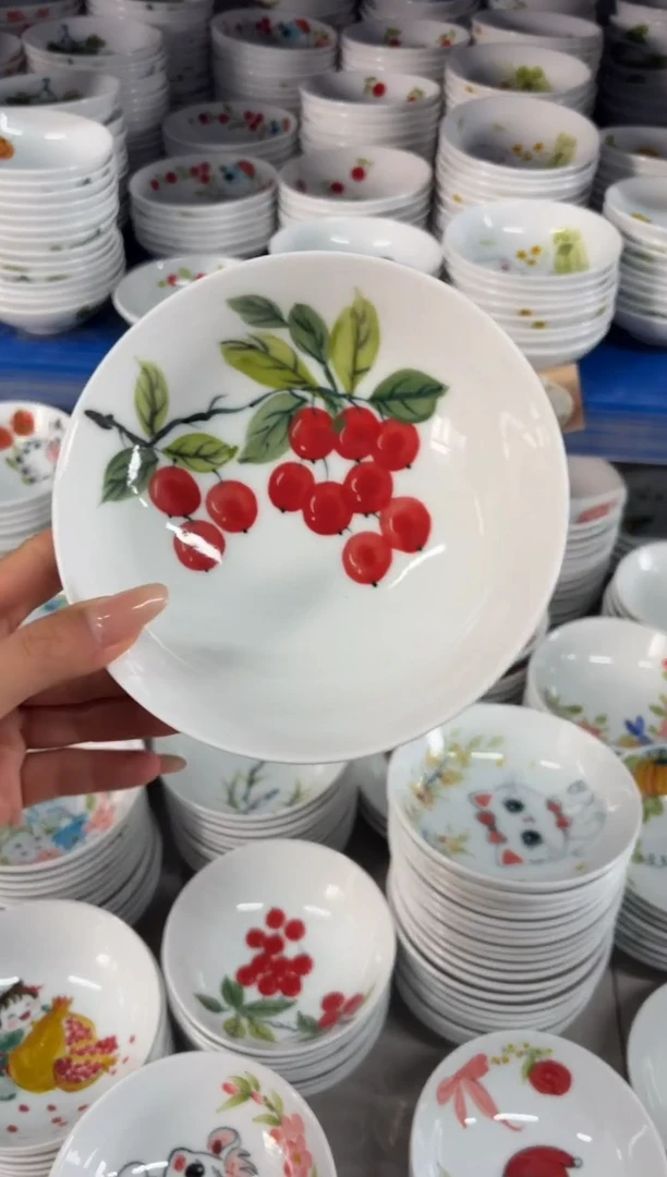 瓷片景德镇高温陶瓷食品级手绘釉中彩-小胖碗