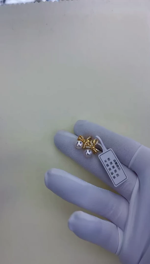 银S925镶嵌饰品海水珍珠热巴款耳饰