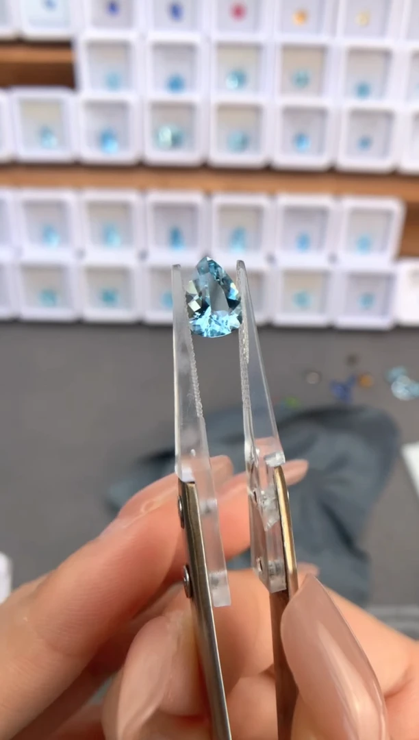 未镶嵌裸石定制海蓝宝石1.52ct 圣玛 02091